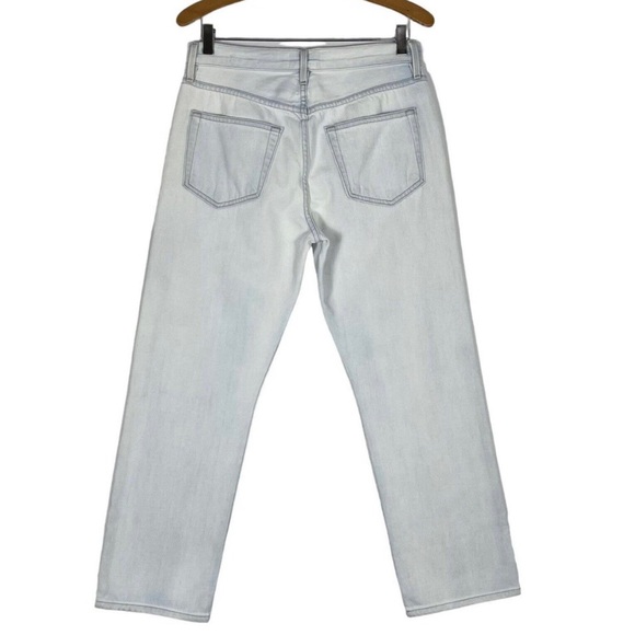 Frame Denim Le Hollywood Crop Jeans Sz 26 High Rise Straight Beach Out Rips Wash - Picture 5 of 14